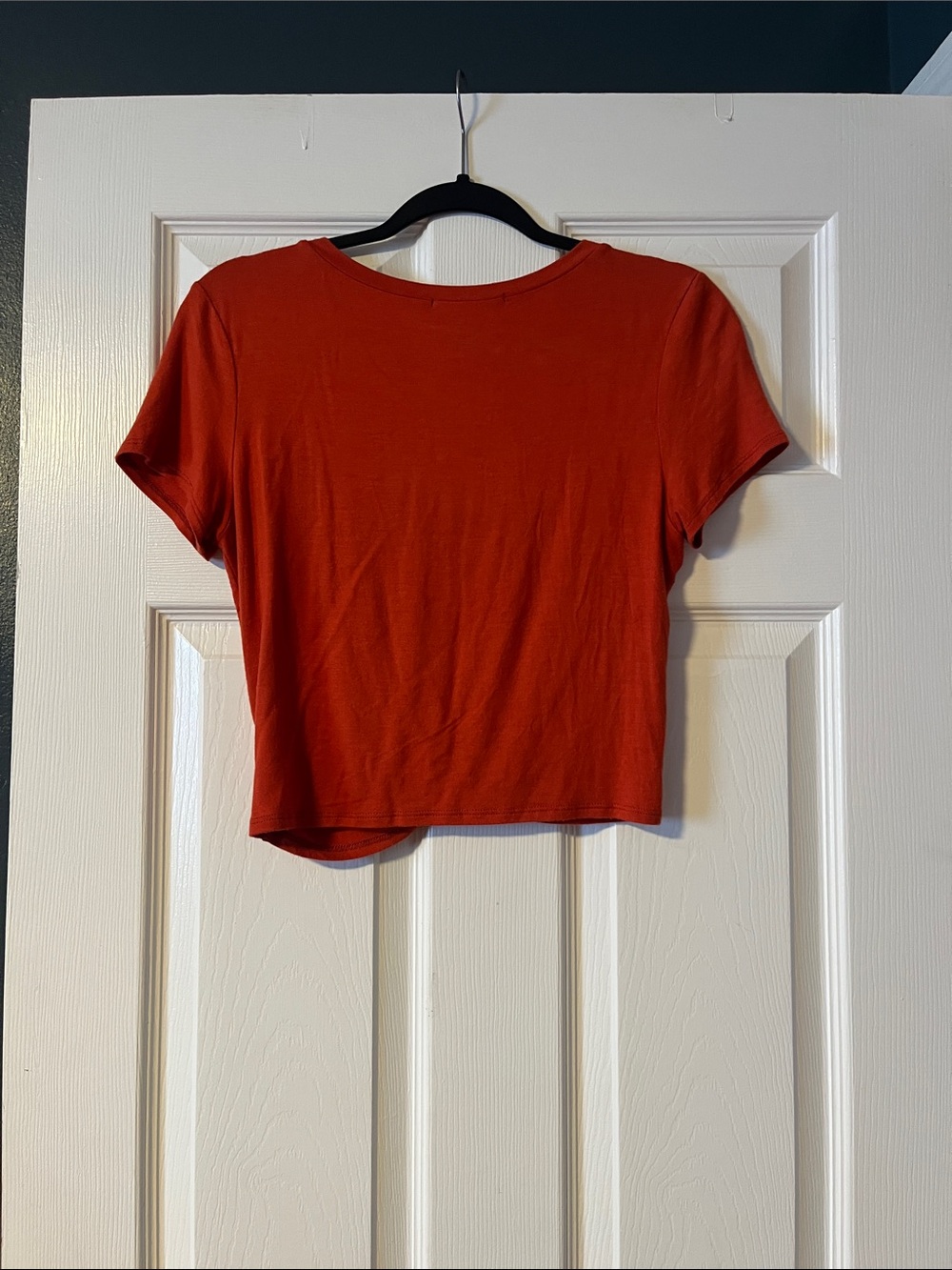 gaze Twist-Knot Crop Top in Burnt Orange - Picture 4 of 4